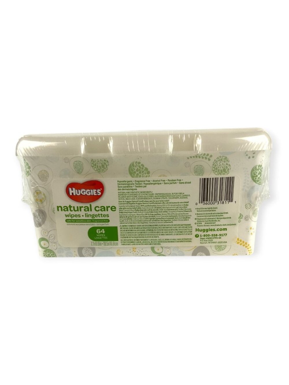 Huggies Natural Care Baby Wipes Unscented Pure & Gentle 64-Count Reusable Tub - Picture 3 of 6